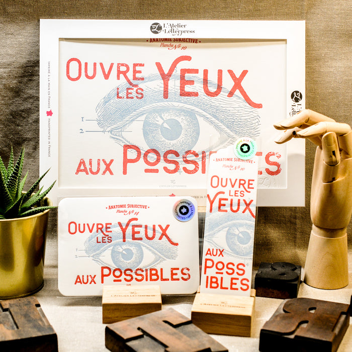 Letterpress Card Open your Eyes to Possibles