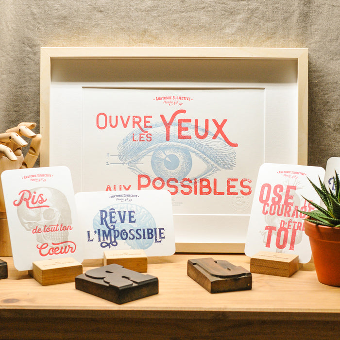 Affiche Letterpress Ouvre les Yeux aux Possibles