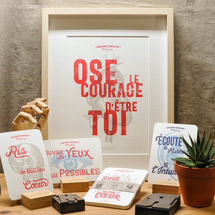 Affiche Letterpress Ris de tout ton coeur