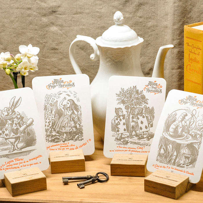 Letterpress Card Card Deck - Alice in Wonderland