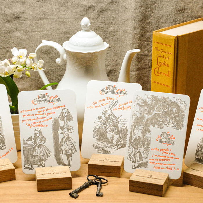 Letterpress Card Card Deck - Alice in Wonderland