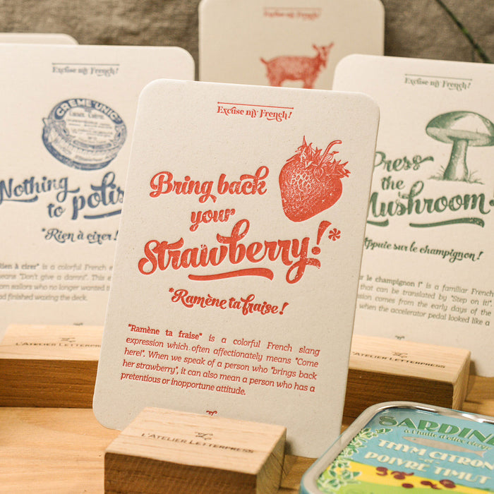 Letterpress Card Strawberry