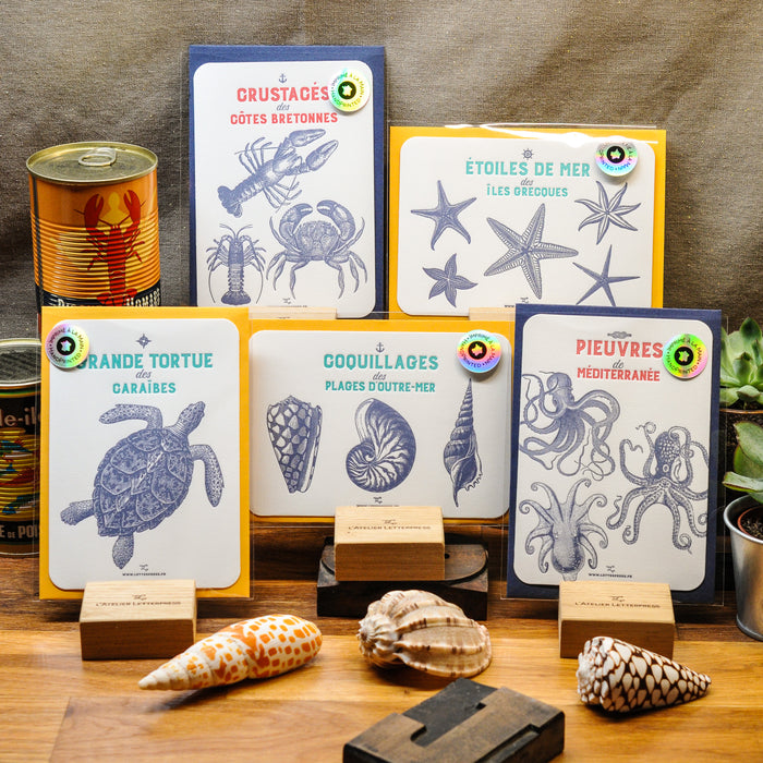 Letterpress Card Octopuses from the Mediterranean Sea (with envelope)