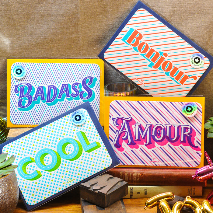 Carte Letterpress Cool (avec enveloppe)