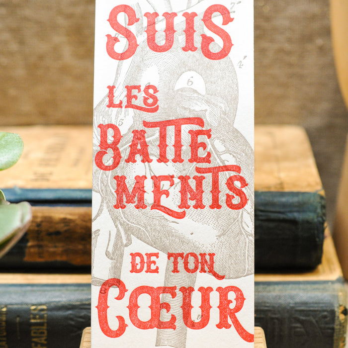 Letterpress Bookmark Follow Your Heartbeats