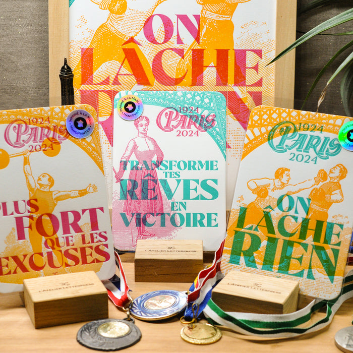 Carte Letterpress Le Courage (Musculation)