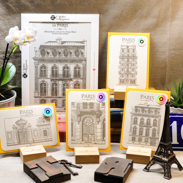 Carte Letterpress Immeuble Champs-Elysées (avec enveloppe)