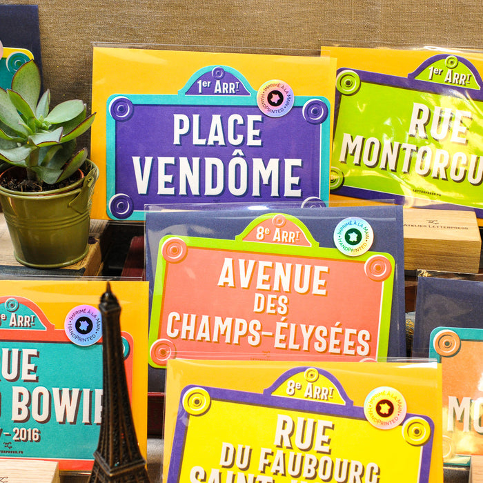 Carte Letterpress Plaque de Place Vendôme (avec enveloppe)