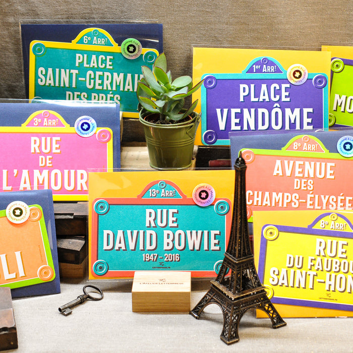 Carte Letterpress Plaque de Rue Madame (avec enveloppe)