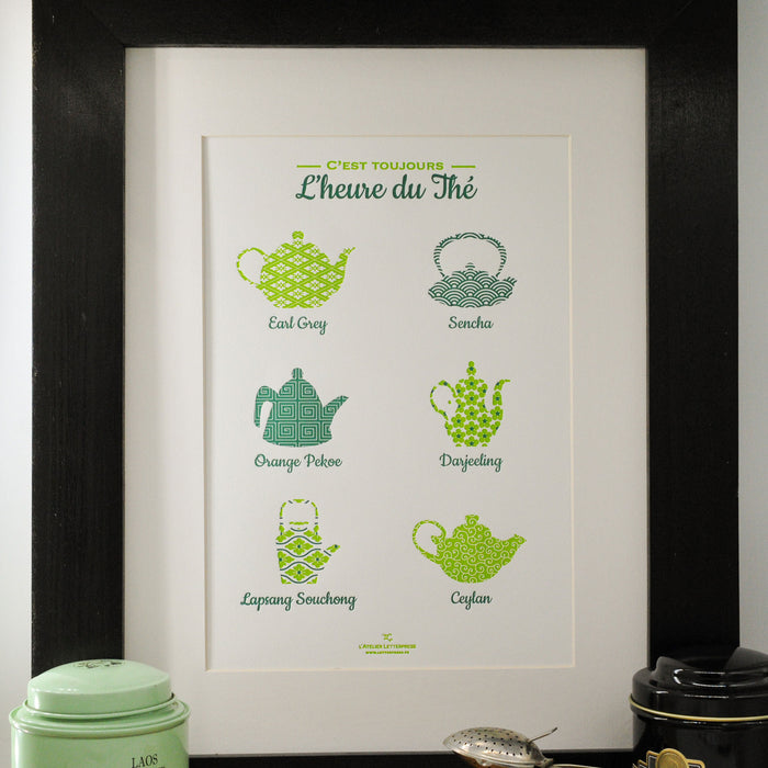 Letterpress Art Print Tea Time