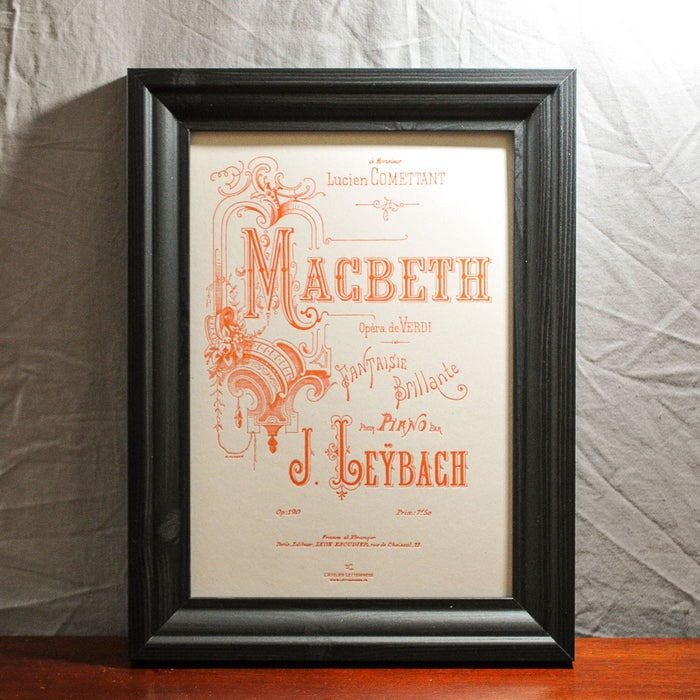 Affiche Letterpress Macbeth de Verdi