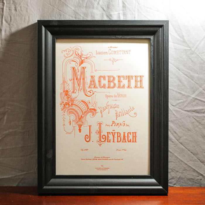 Letterpress Art Print Macbeth by Verdi