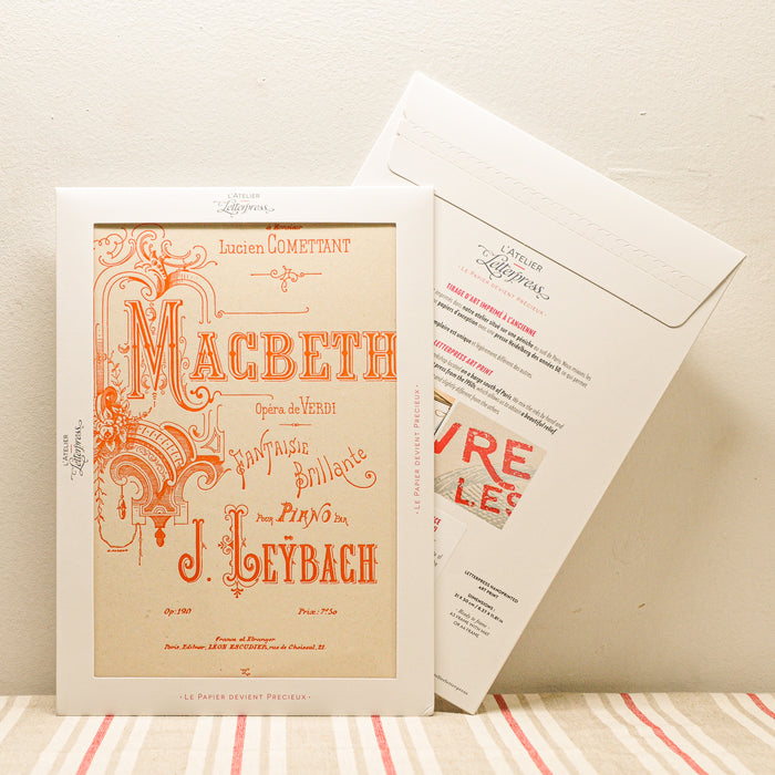 Letterpress Art Print Macbeth by Verdi