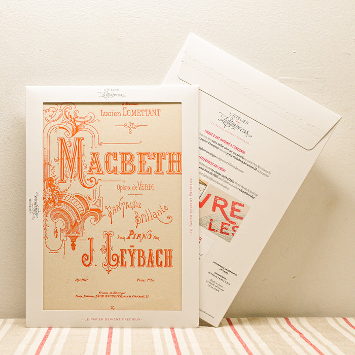 Affiche Letterpress Macbeth de Verdi