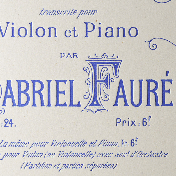 Affiche Letterpress Elégie de Fauré
