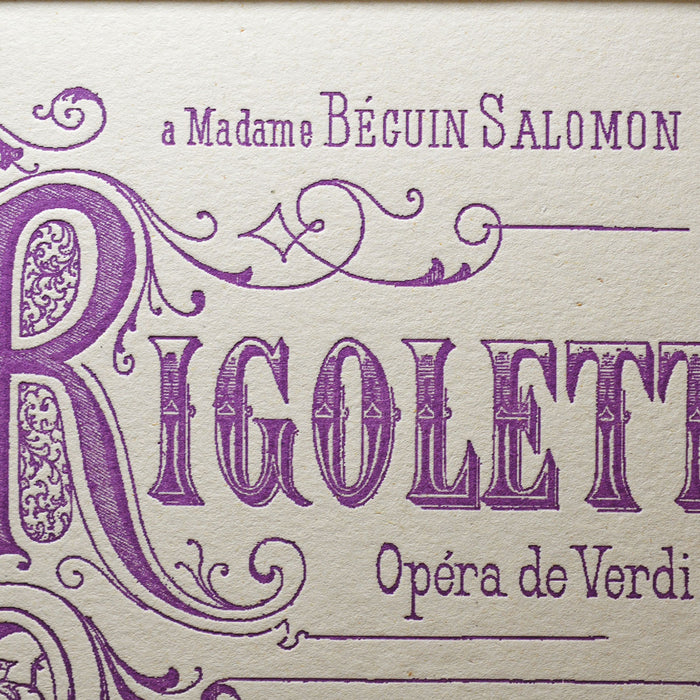 Letterpress Art Print Rigoletto by Verdi