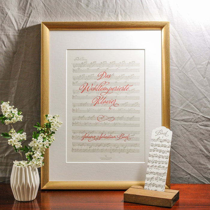 Letterpress Art print The Well-Tempered Clavier by Bach