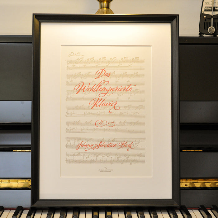 Affiche Letterpress Clavier bien tempéré de Bach