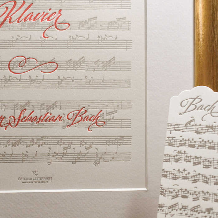 Letterpress Bookmark Music Bach