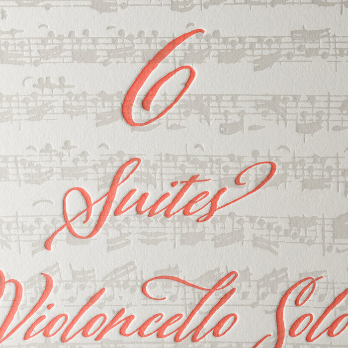 Affiche Letterpress Suites pour Violoncelle de Bach