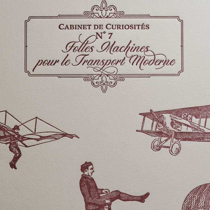 Letterpress Art print Wild Machines for Modern Transport