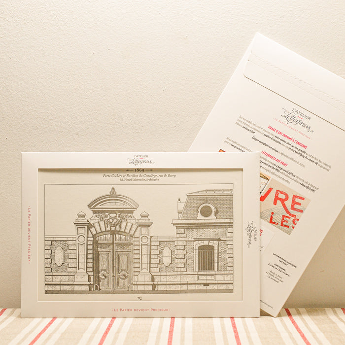 Letterpress Art Print Parisian Carriage Porch