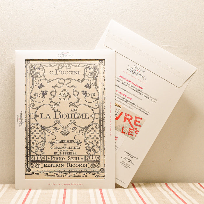 Letterpress Art Print La Bohème by Puccini