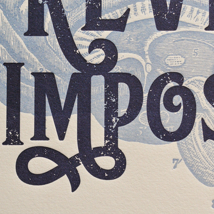 Affiche Letterpress Rêve l'Impossible