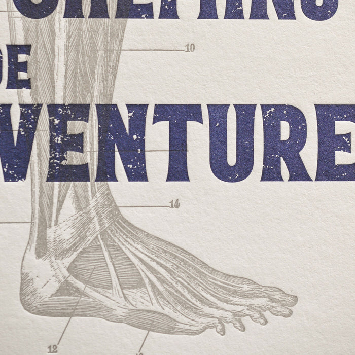 Affiche Letterpress Marche les Chemins de l'Aventure