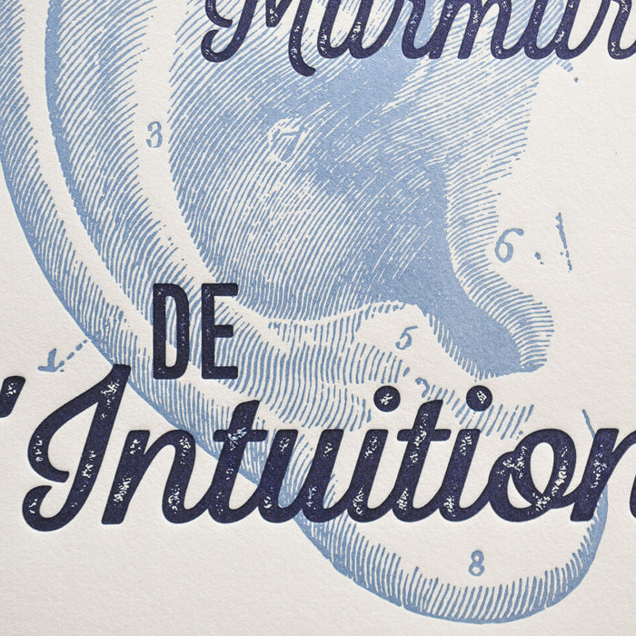 Affiche Letterpress Écoute le Murmure de l'Intuition