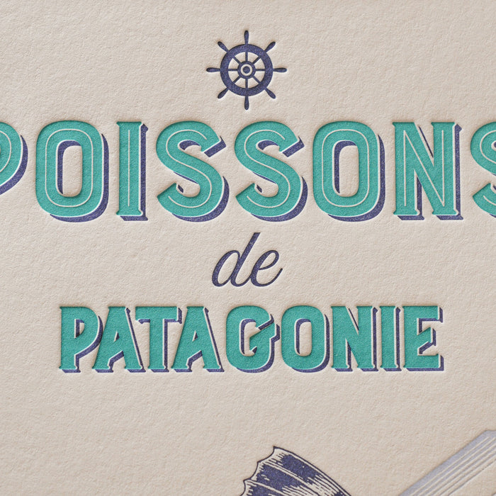 Affiche Letterpress Poissons de Patagonie