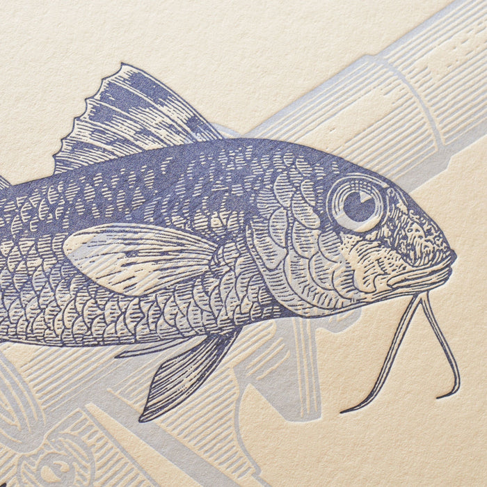 Letterpress Art Print Fish from Patagonia