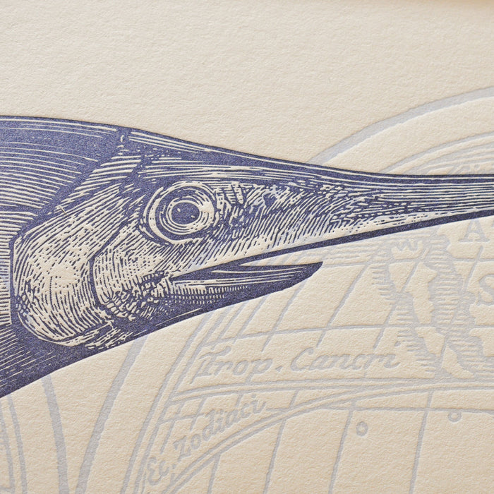 Letterpress Art Print Pacific Swordfish