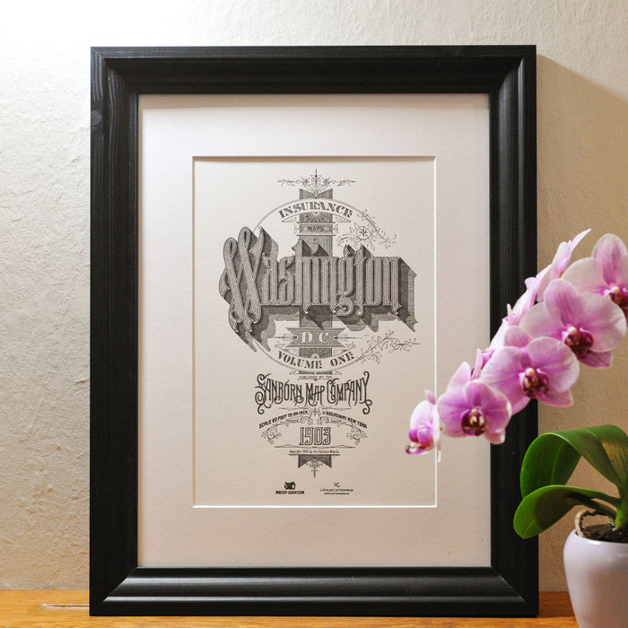 Letterpress Art Print Washington