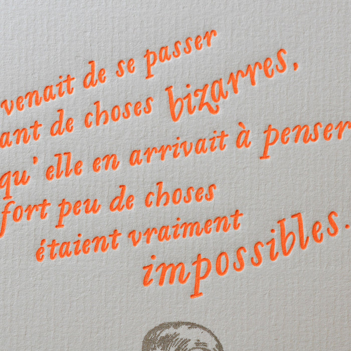 Affiche Letterpress Alice - Alice au Pays des Merveilles