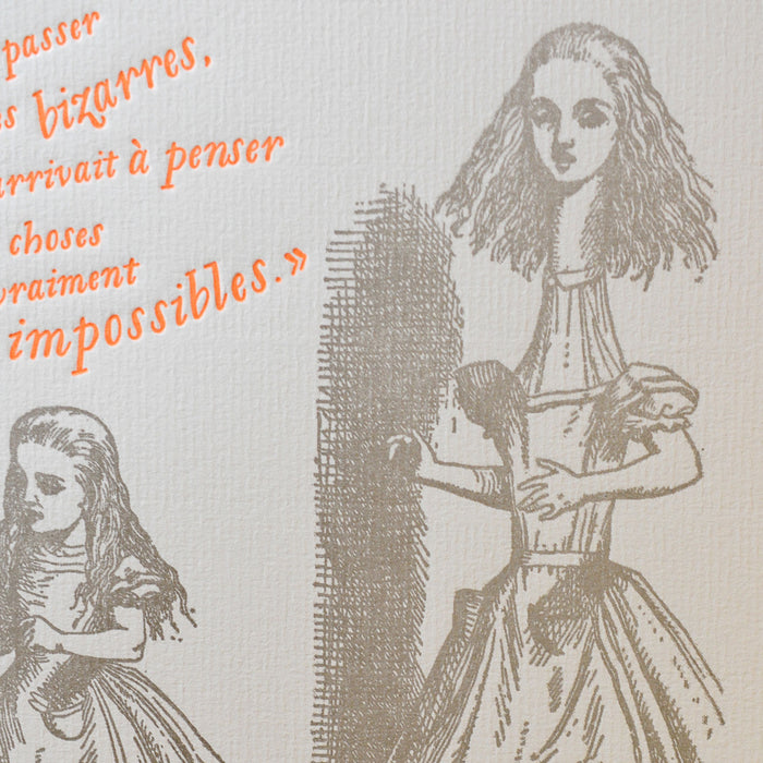 Letterpress Art Print Alice - Alice in Wonderland