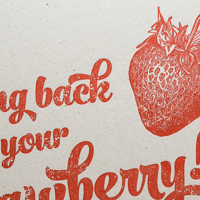 Affiche Letterpress Ramène ta Fraise