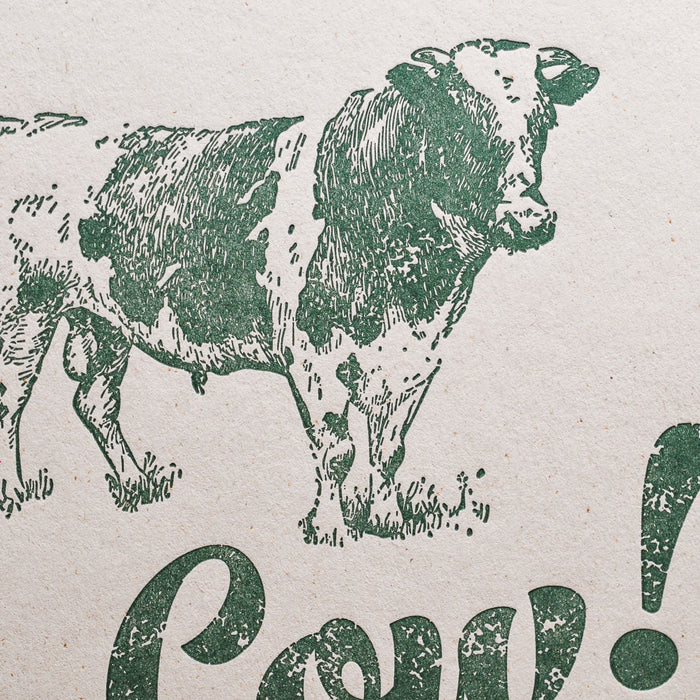 Affiche Letterpress Oh la vache