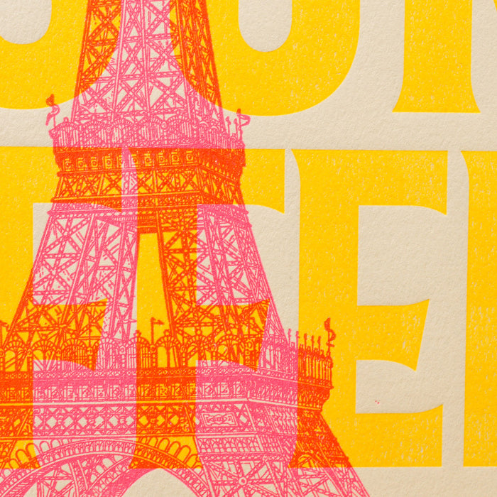 Letterpress Art Print Eiffel Tower
