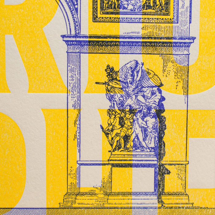 Letterpress Art Print Arc de Triomphe