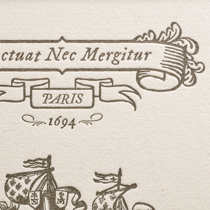 Small Letterpress Art Print Symbole and Motto of Paris