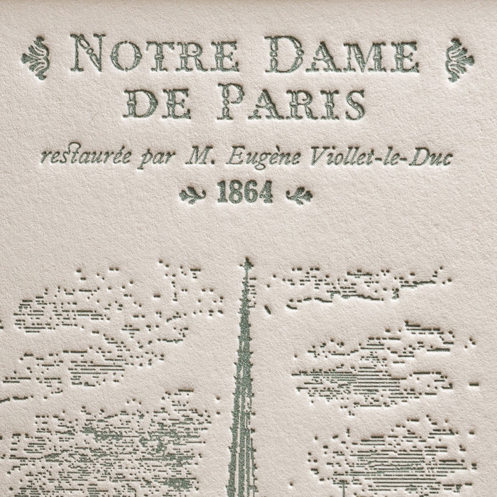 Small Letterpress Art Print Notre Dame de Paris
