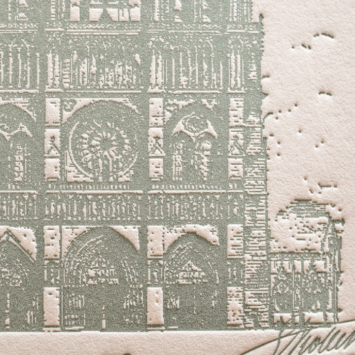 Small Letterpress Art Print Notre Dame de Paris