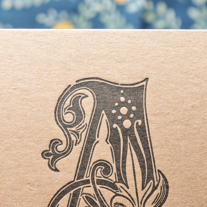 Letterpress Card Letter A