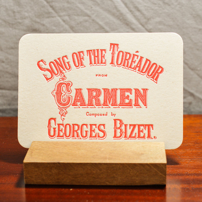 Carte Letterpress Carmen