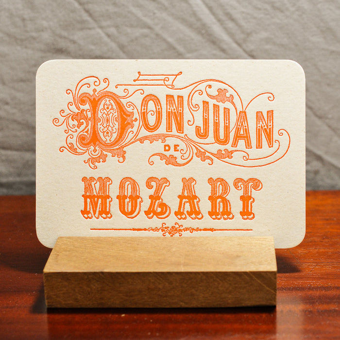 Letterpress Card Don Giovanni by Mozart