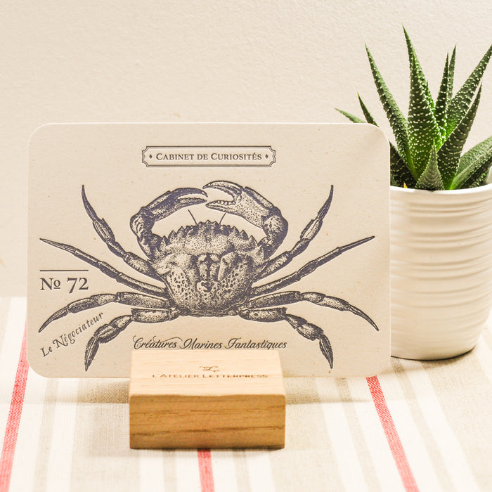 Carte Letterpress Crabe