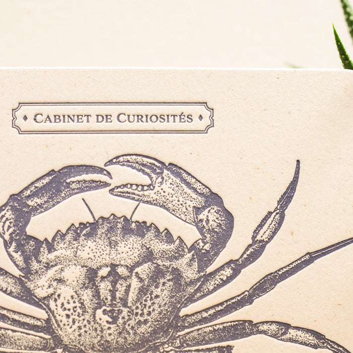 Carte Letterpress Crabe