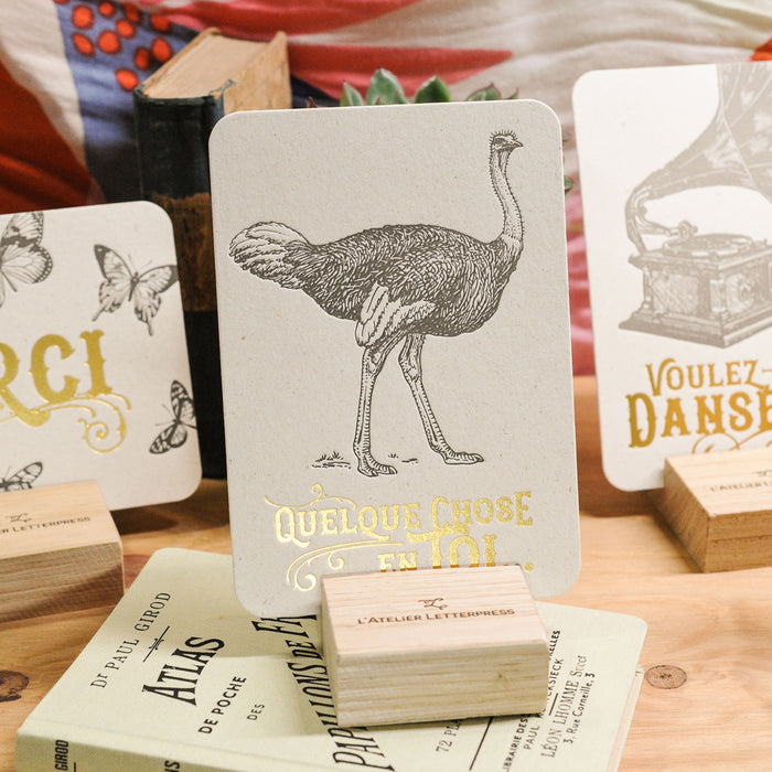 Letterpress Card Ostrich (with envelope)