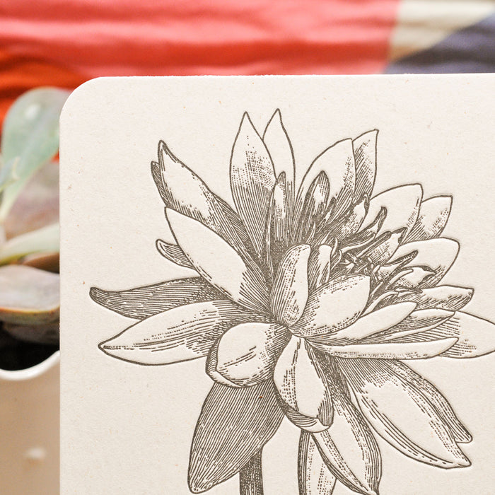 Carte Letterpress Merci Lotus (avec enveloppe)